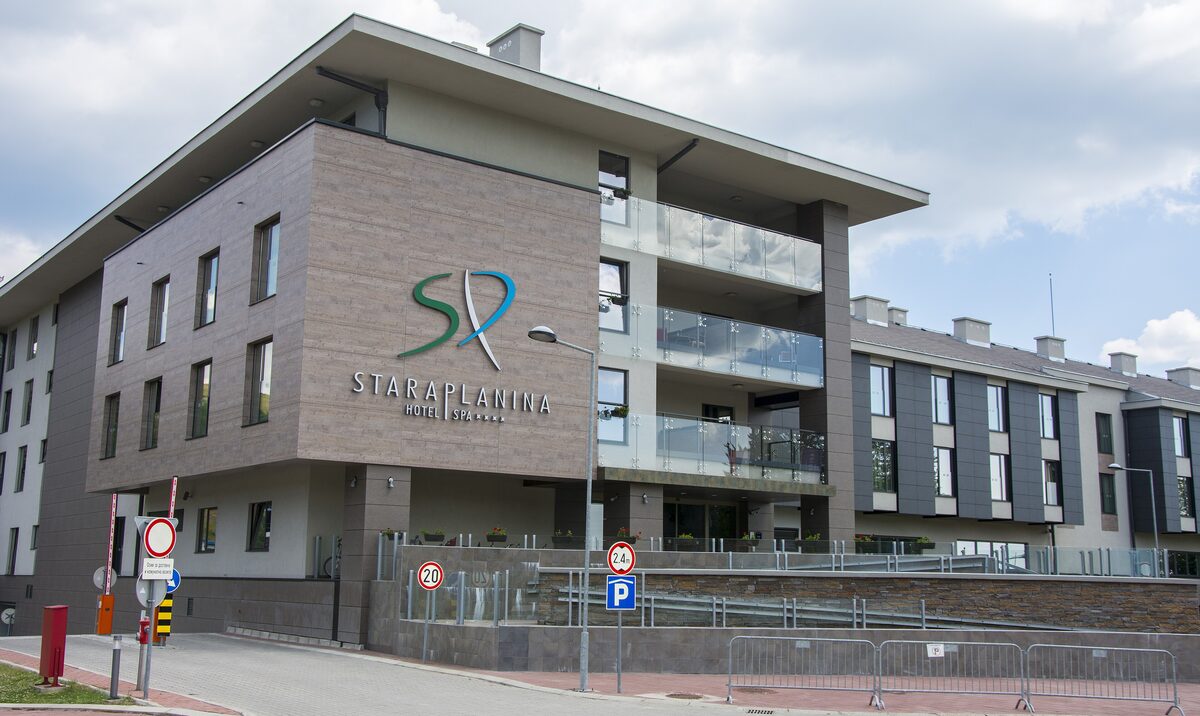 The Hotel Stara Planina building at the Babin Zub ski center, photographed in summer