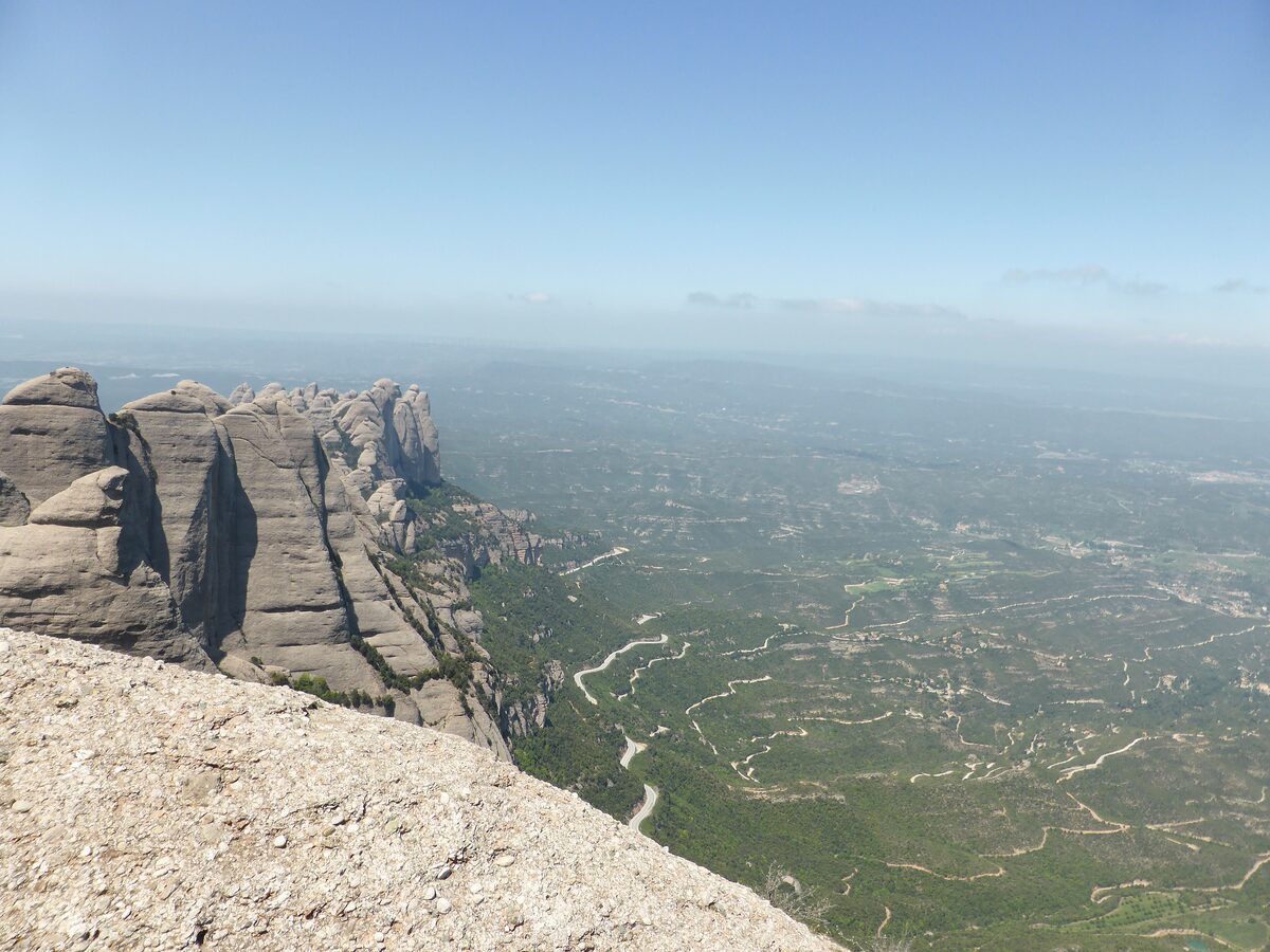 View from Sant Jeroni over rock pinnacles and the valley below Montserrat