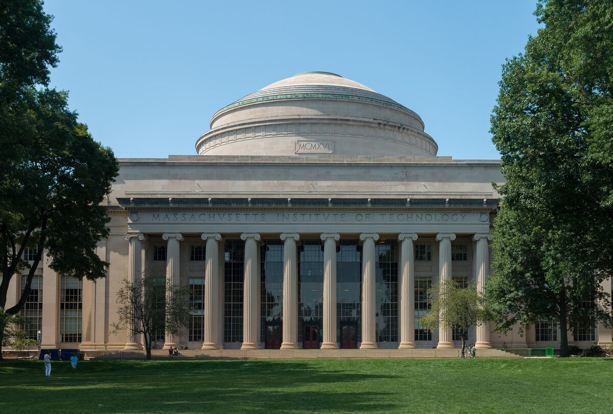 The columned front and Great Dome of MIT's Maclaurin Buildings