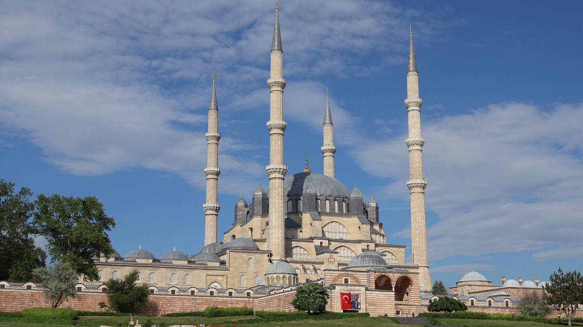 The Selimiye Mosque in Edirne, with its great dome and four slender minarets