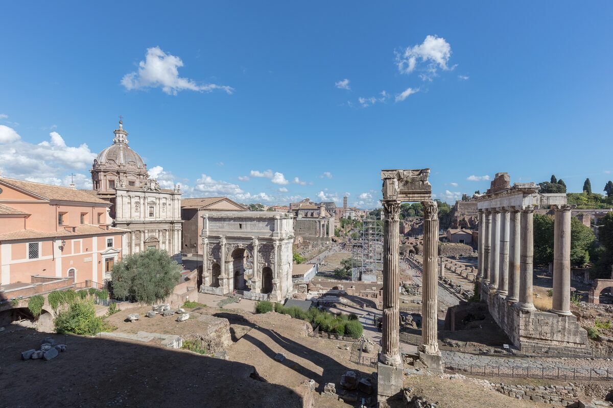 Columns and the Arch of Septimius Severus in the Forum