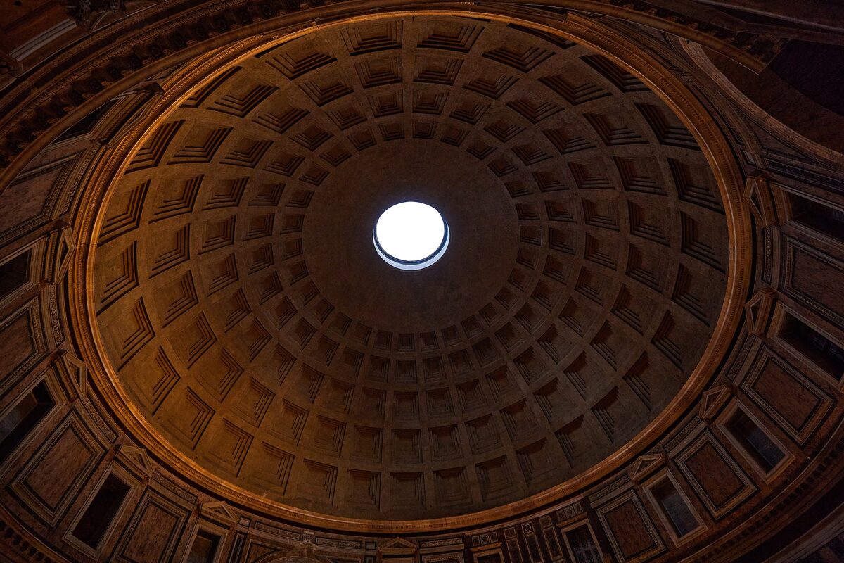 The coffered dome and oculus of the Pantheon
