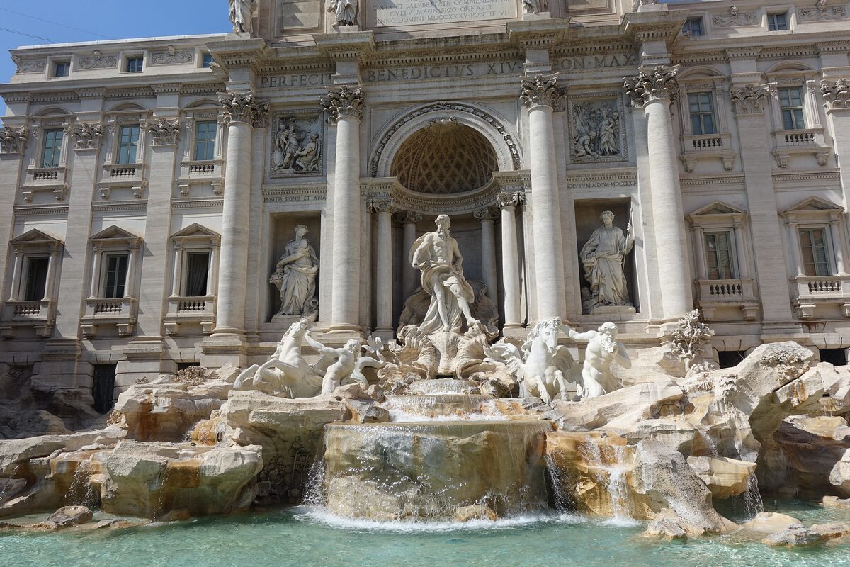 The Trevi Fountain and its pool