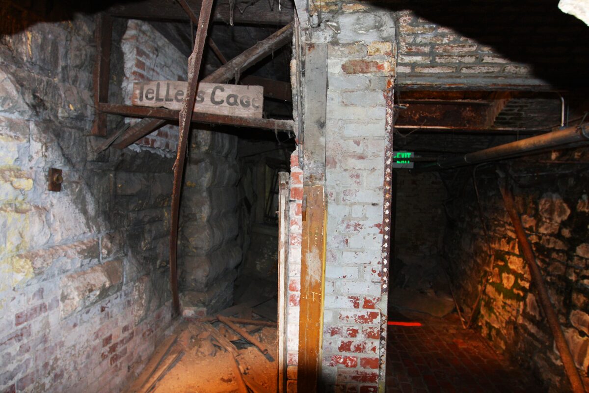 Brick vaults and timbers in the Seattle Underground