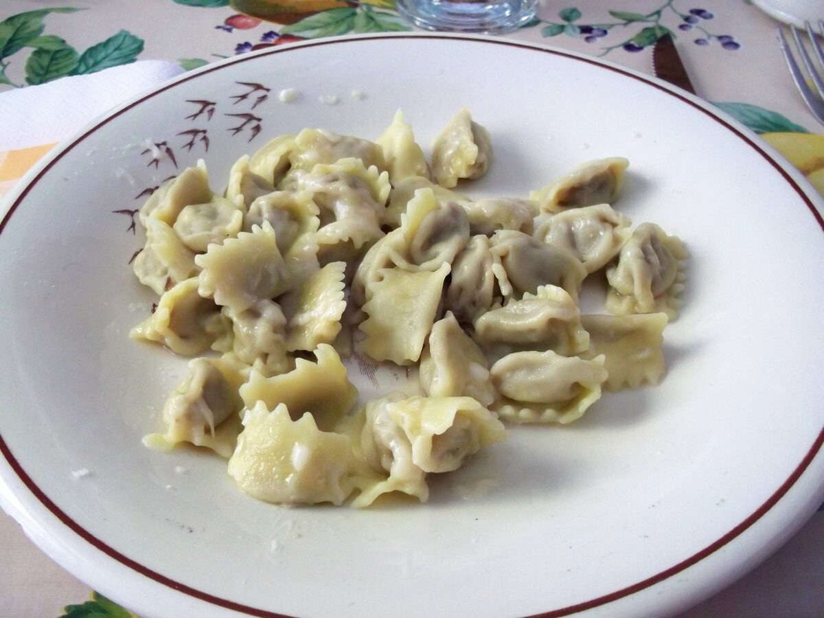 A plate of pinched agnolotti del plin