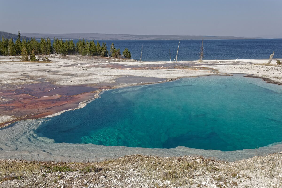 A turquoise hot spring at West Thumb beside Yellowstone Lake