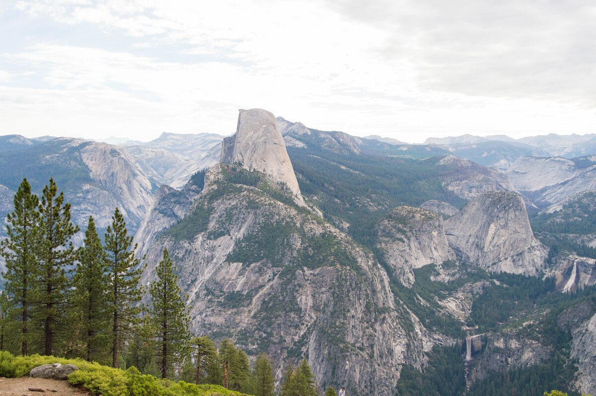 Half Dome and the Vernal and Nevada Falls canyon from Washburn Point
